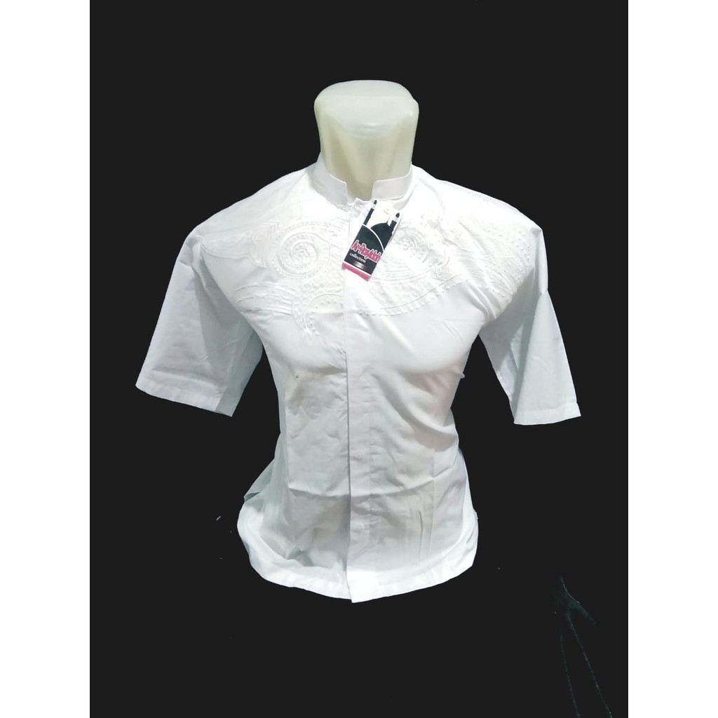 baju koko katun putih senada isi 10 pcs