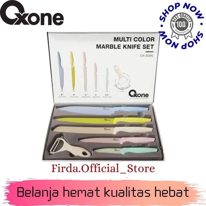 PISAU SET/KNIFE SET OXONE MULTI COLOR MARBLE OX-608N/OX-605 Black Marble KnifeSet/OX-609N Onyx Hitam