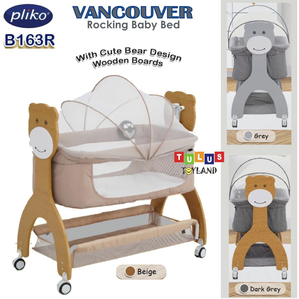 Box Bayi Pliko Vancouver Rocking Baby Bed Music Light Ayunan Bassinet Ranjang tempat tidur bayi