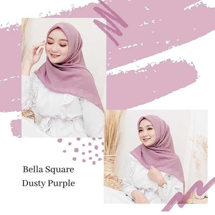 Hijab Segi Empat Polos Bella Square - Jilbab Muslim Bela Squer Kerudung Murah Bella Kerudung Terbaru - Warna Lengkap - Toko Hassanah