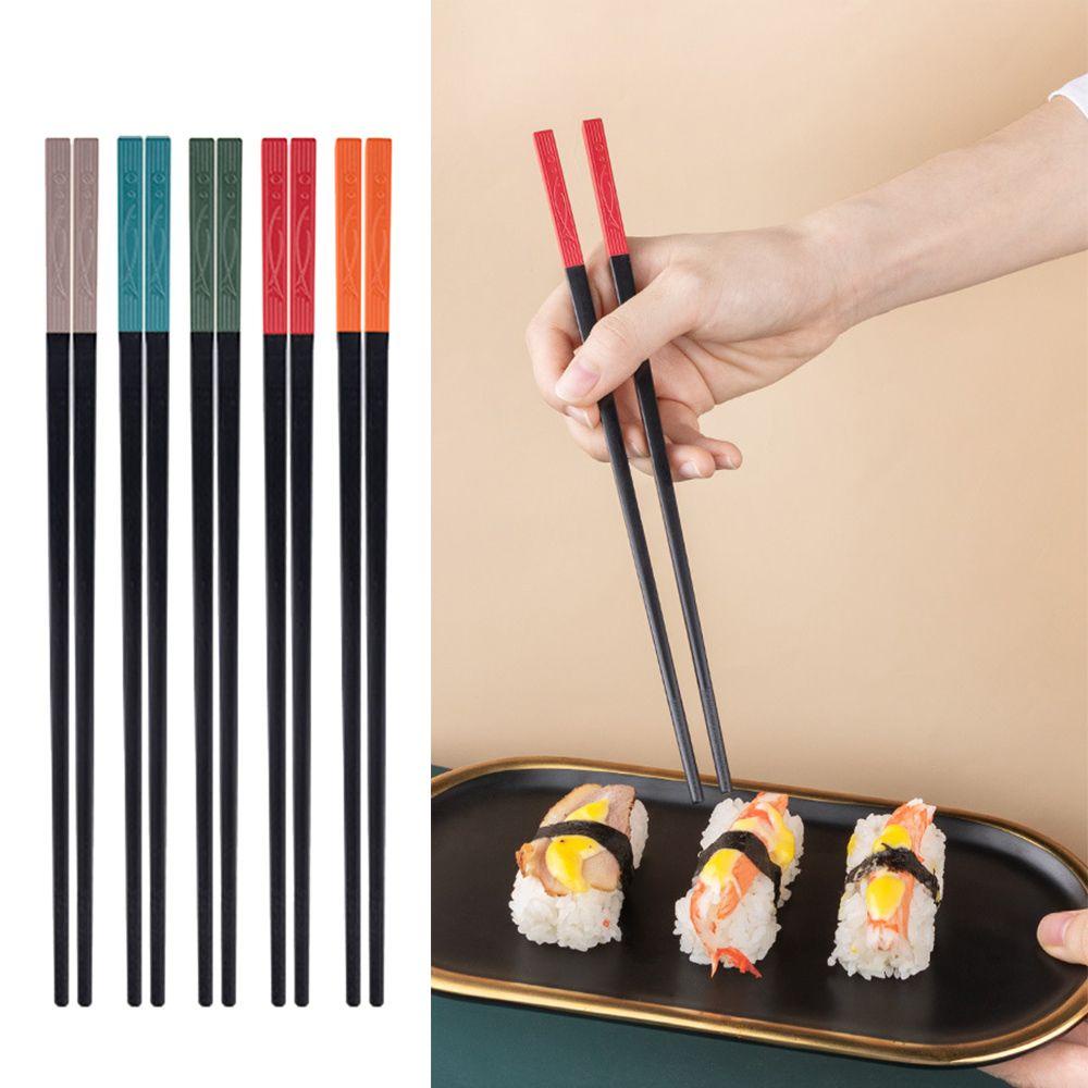 Solighter 5pasang Sumpit China Tahan Suhu Tinggi Sumpit Makanan Sushi Set Peralatan Makan Reusable