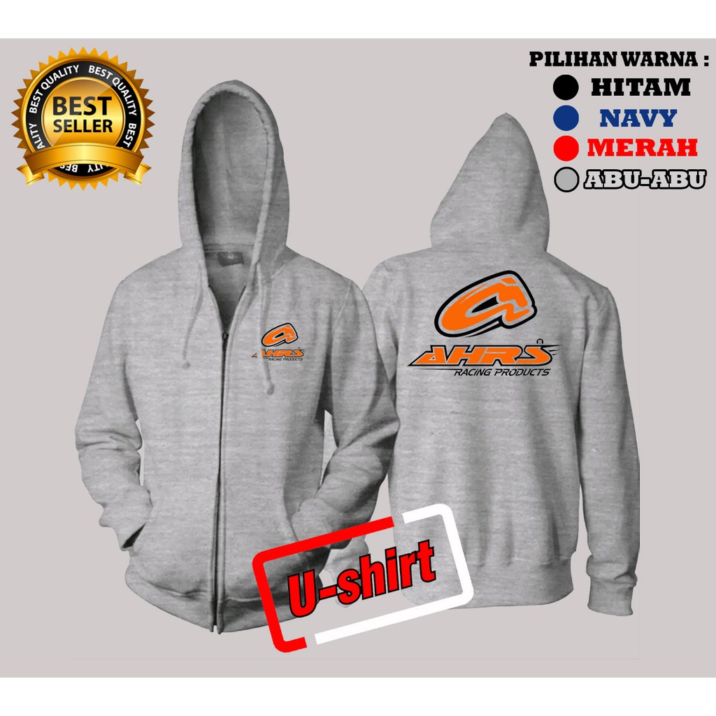 JAKET SWEATER HOODIE ZIPPER AHRS RACING MURAH TERABRU PRIA&WANITA DISTRO U-SHIRT