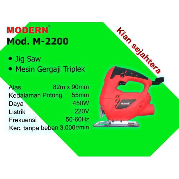 Anna | Modern M-2200 New Mesin Jigsaw Mesin Gergaji Potong Kayu Mesin Gergaji