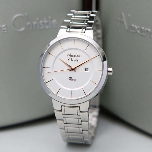 Jam Tangan Wanita Alexandre Christie AC 2837 Silver White Original Garansi Resmi 1 Tahun