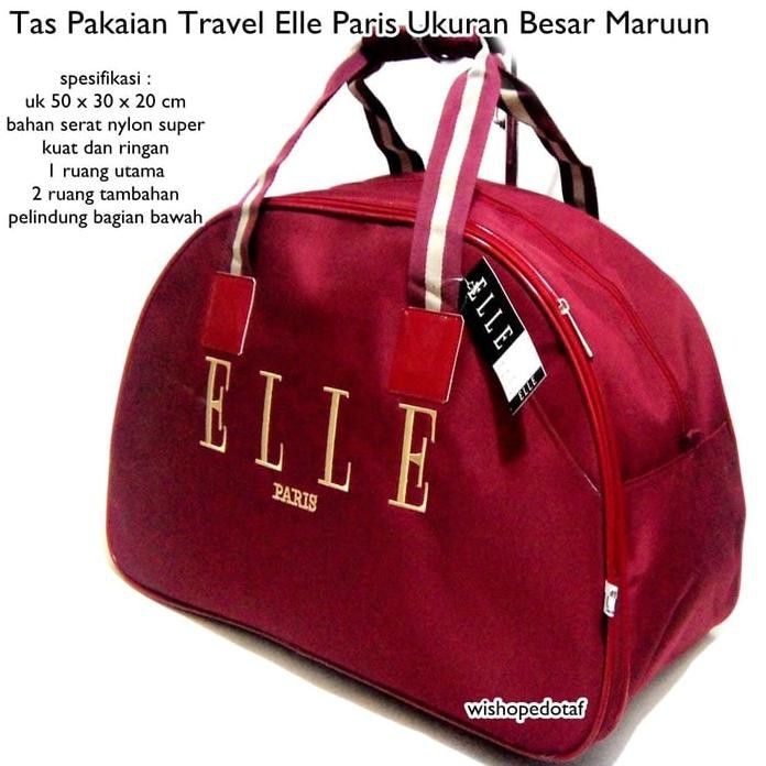 Tas Travel Tas Koper Jinjing Pakaian Elle Maroon - Maroon