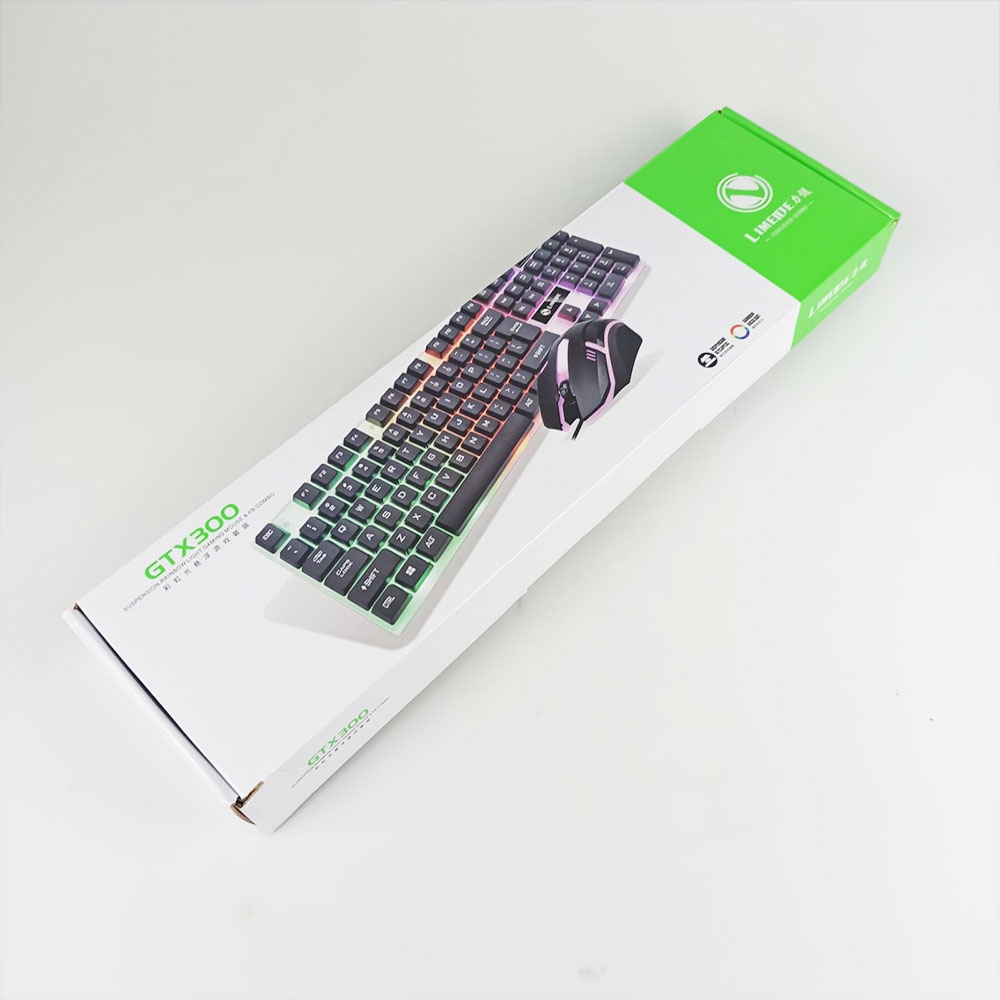 Paket Keyboard Mouse Gaming - Gaming Keyboard RGB with Mouse GTX300