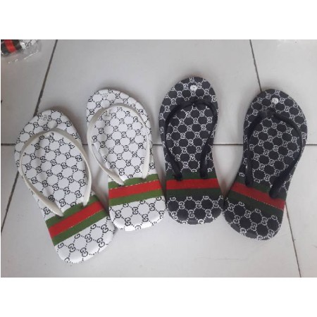 SENDAL WANITA BAHAN SPON MODEL JEPIT MOTIF GC | BISA GROSIR , DROPSHIP DAN COD