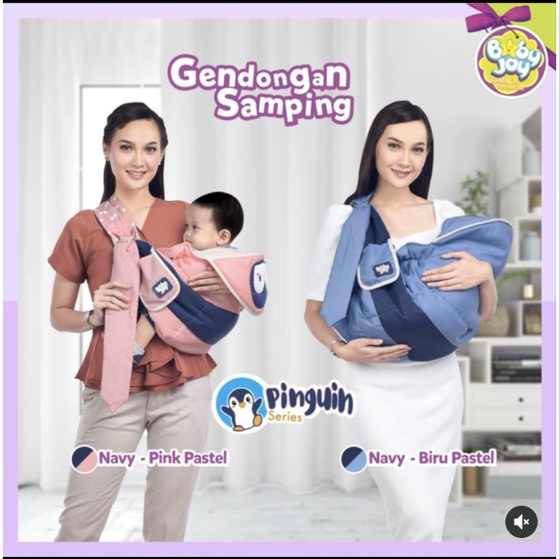 Baby Joy Gendongan Bayi Samping (cocok u/ newborn) + Kantong Botol Susu Pinguin Series - BJG 2019