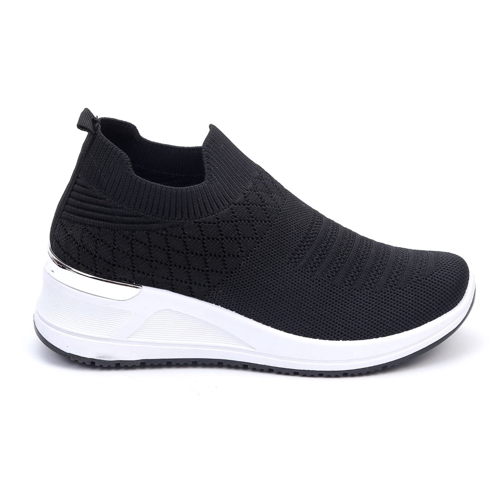 Slip On Sepatu Wanita Sport Tinggi Tanpa Tali Shoes Canvas Cewek Sepatu TG8810