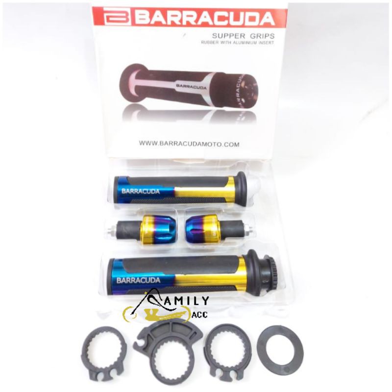 HANDGRIP HANDFAT HANDLE GRIP BARRACUDA TWO TONE + JALU STANG TWO TONE MOTOR UNIVERSAL