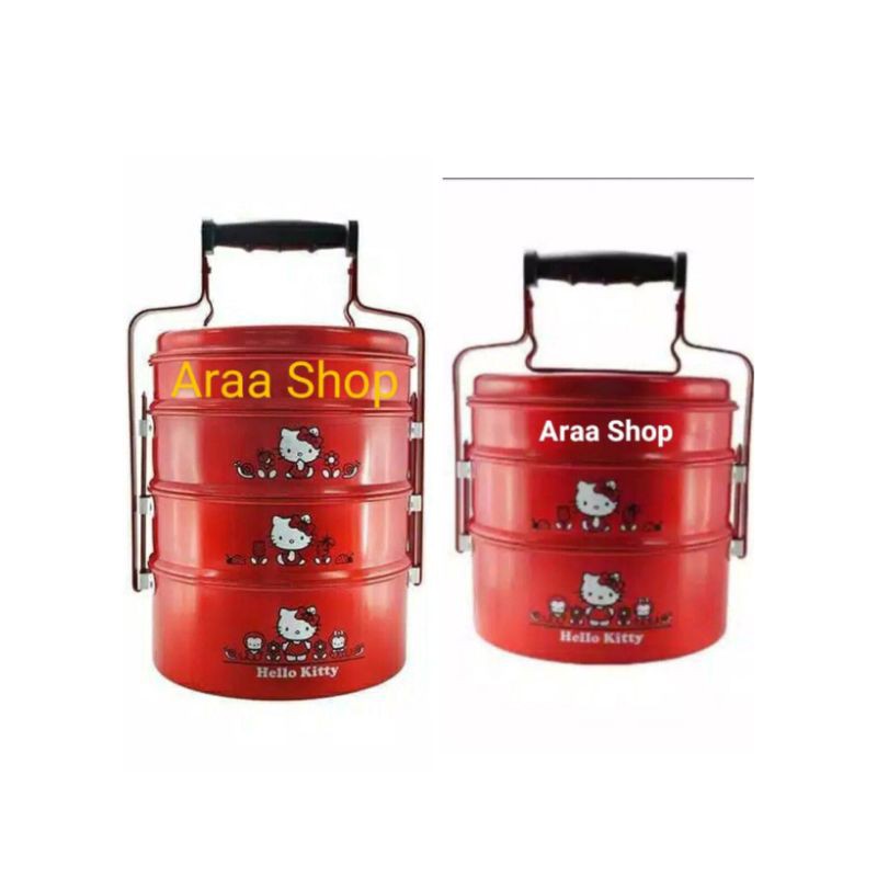 Rantang tenong hello kitty 24/4 & 24/3 Maspion Colan Food Carrier Besar Jumbo 24cm Susun 4 & 3