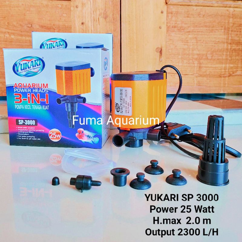 Mesin Pompa Celup YUKARI SP-3000 mesin filter Aquarium Aquascape Hidroponik Submersible Pump Power Head