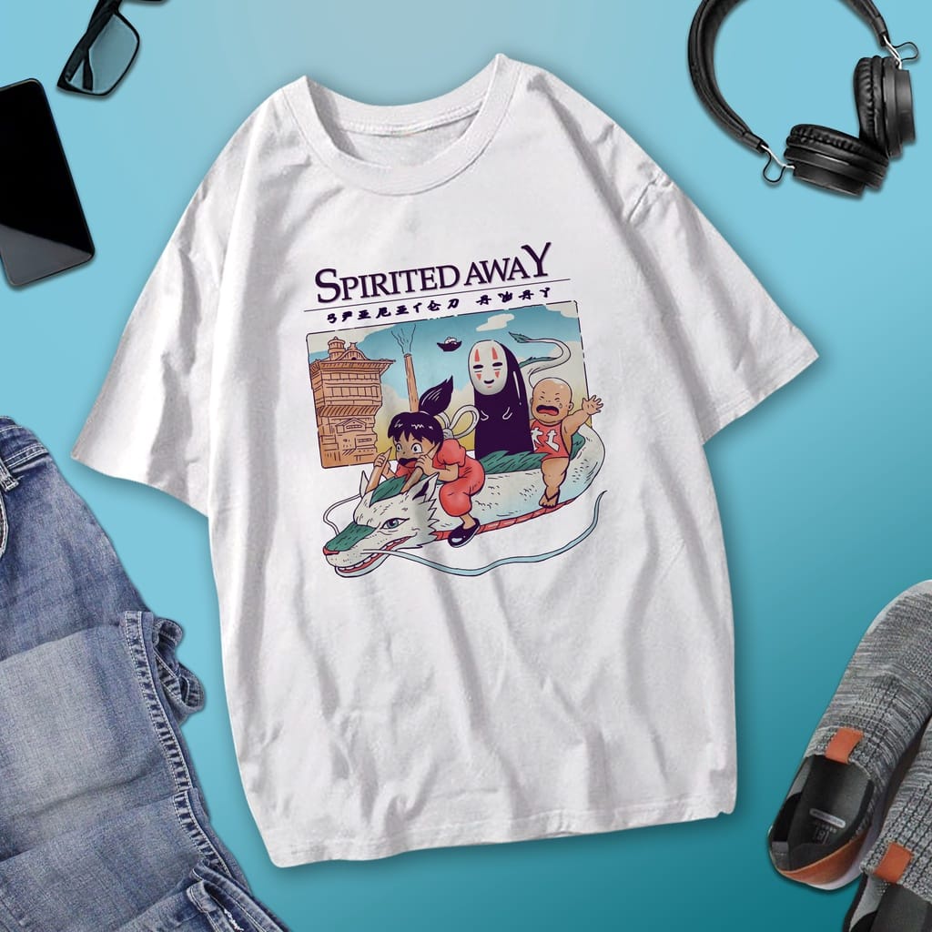 MYSTIQUE.ID-BAJU KAOS SPIRITED AWAY T-SHIRT LUCU DAN AESTHETIC