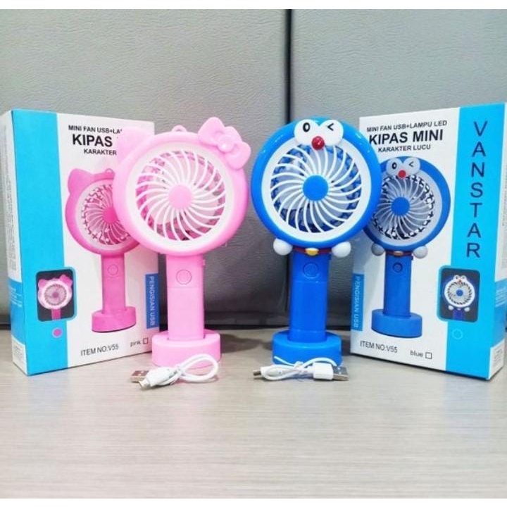 Kipas Mini Karakter / Mini Fan USB LED / Kipas Vanstar / KIPAS helo kitty / Kipas Doraemon