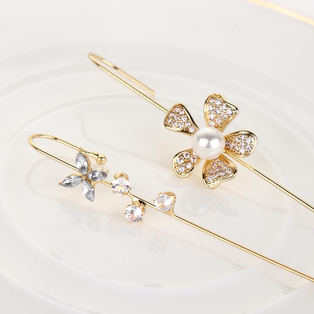 Lily Crawler Hook Anting Pernikahan Zirconia Petir Kristal Stud