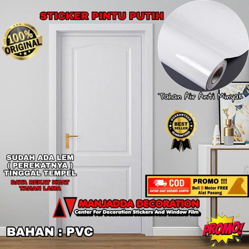 Stiker Pintu Warna Putih Untuk Perlenglapan Rumah