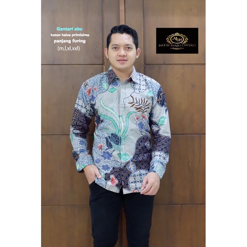 Batik Gantari Abu Full Furing Katun Halus Primisima Size M-xxl Asli Solo