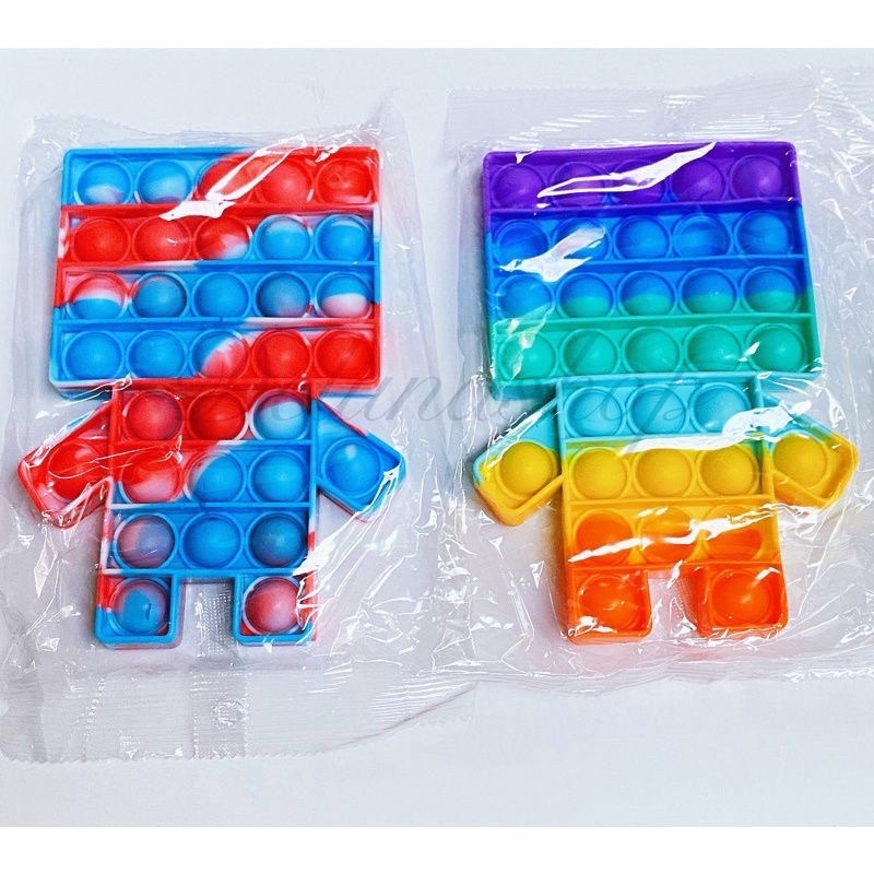 DELUNASHOP/ Pop it Tebal fidget/Mainan popit Mainan anak anti stress pop it rainbow jumbo tetris pop it-Robit rainbow