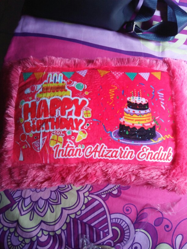Bantal Foto happy Birthday 30*40cm Ready