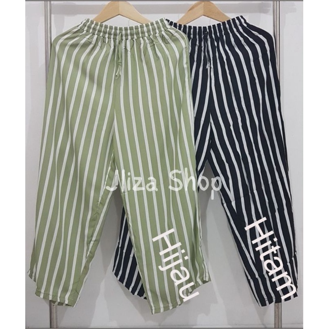CELANA KULOT PANJANG RAYON PREMIUM WANITA MOTIF GARIS GARIS