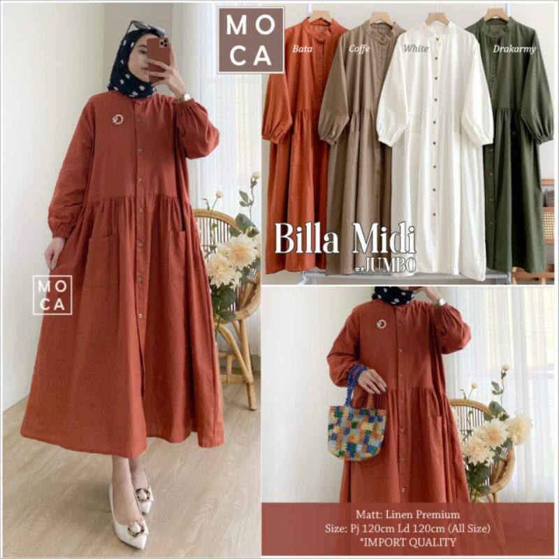 BILLA JUMBO MIDI DRESS MAXY BY MOCA