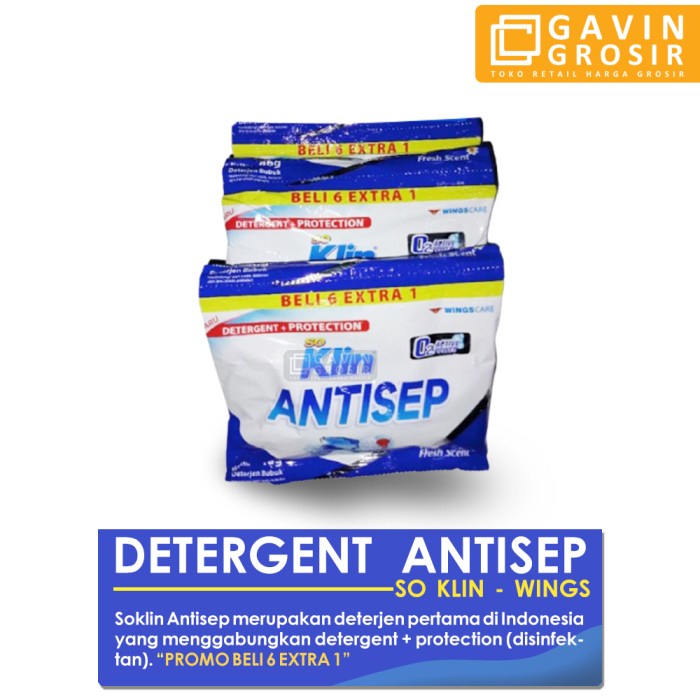 Soklin Deterjen Bubuk Antisep 46g eceran 1.000 / pcs