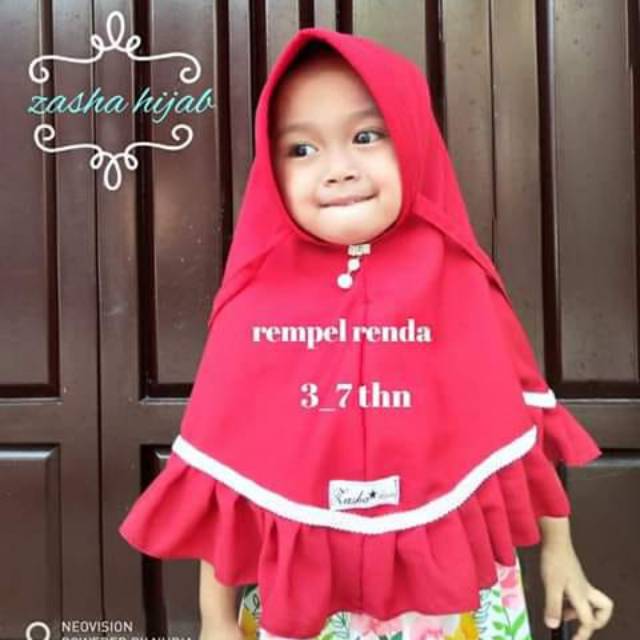Khimar pet rempel anak / hijab anak