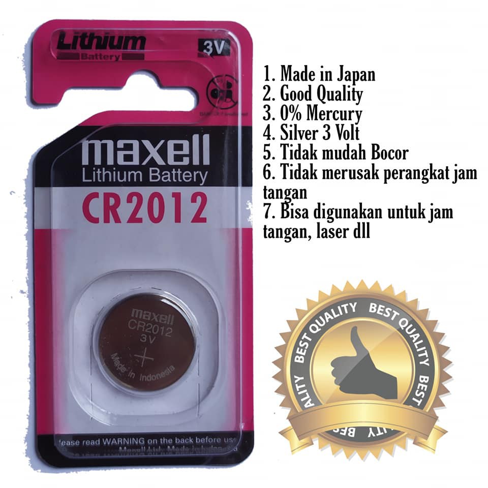 Baterai Original battery maxell Cr2012