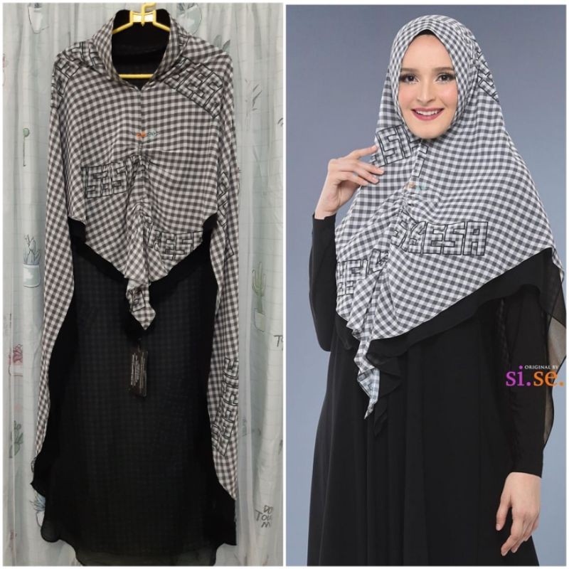 Sisesa khimar azzahra black sale last stock