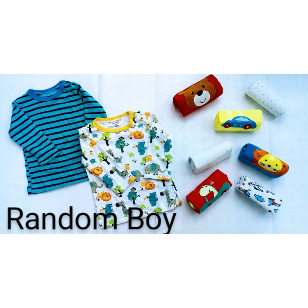 Kizzie Kids Baju Atasan Tangan Panjang Kancing Pundak/Baju Bayi ( 1PCS )