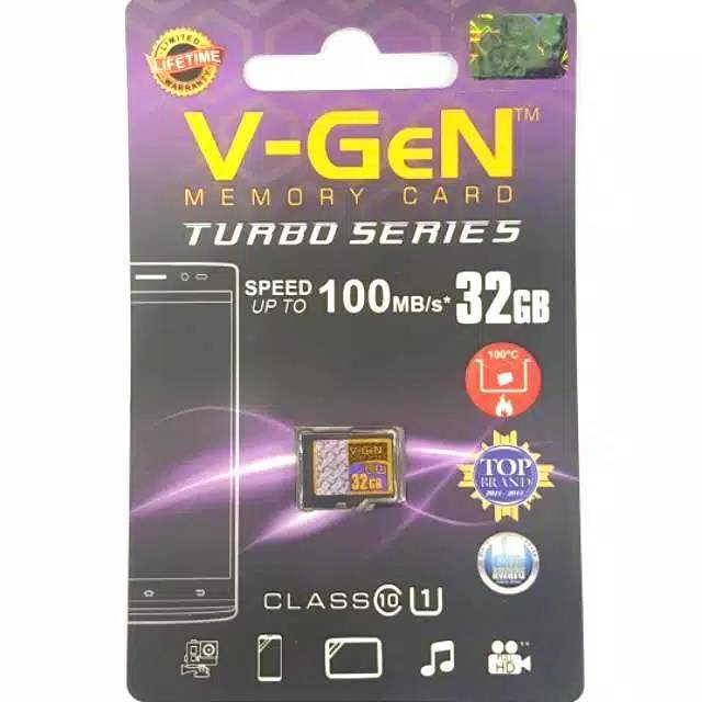 Memori Micro SD V-Gen Memory Card 32gb Class 10 Turbo Vgen Original