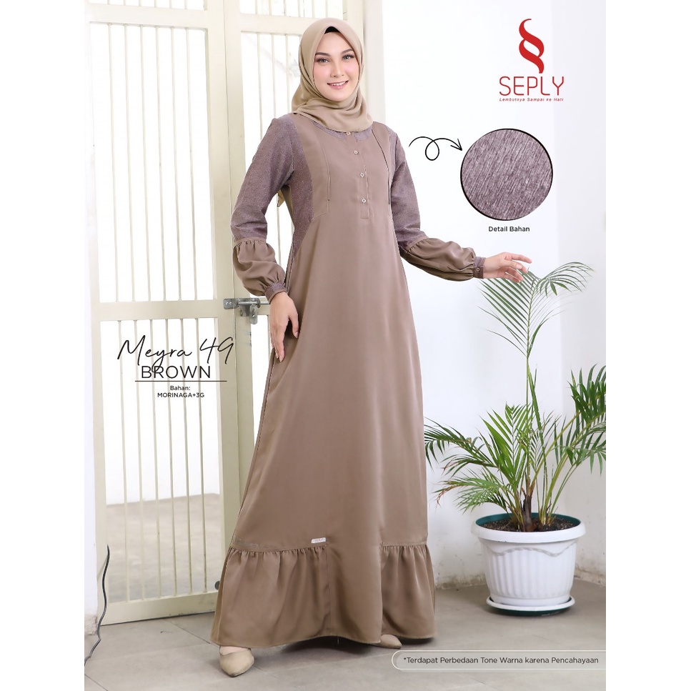 Seply - Gamis Seply Busui - Dress Wanita - Meyra 49 - Black - Brown