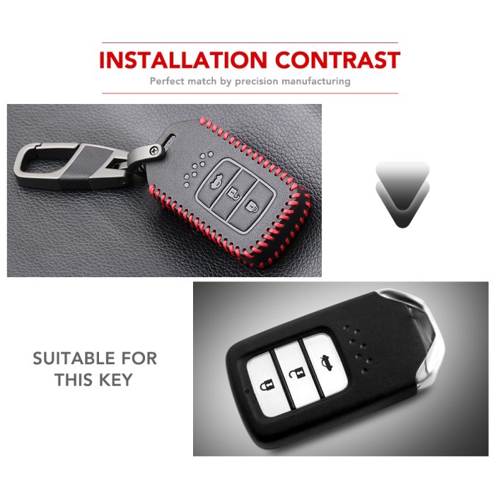 CASE REMOTE HONDA CIVIC CRV 3 TOMBOL COVER KUNCI KULIT LEATHER KEY