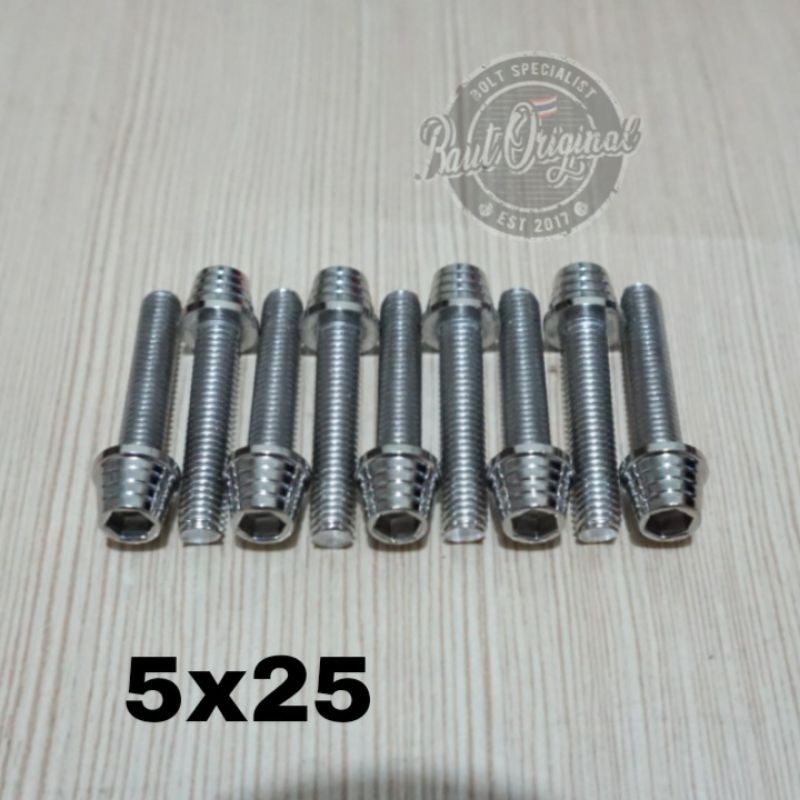 Baut probolt kerucut silver 5x25 drat 8 panjang 2.5cm heng thailand harga satuan