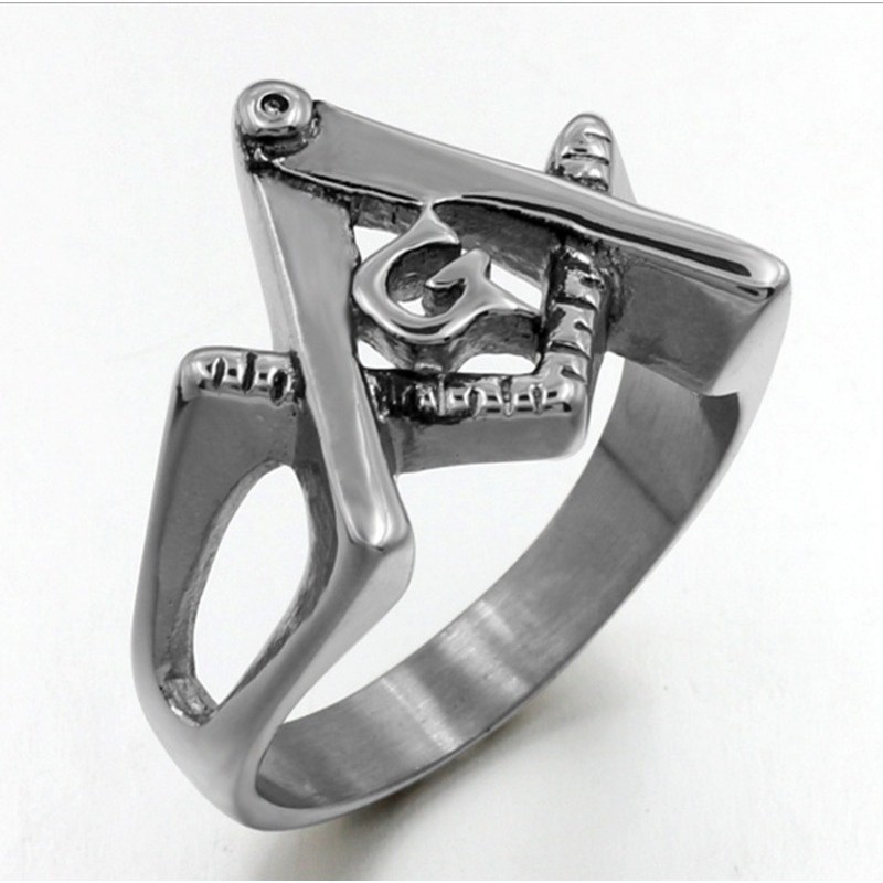 SEUSUK  Cincin Titanium Silver Model Hollow Gaya Punk Vintage untuk Pria