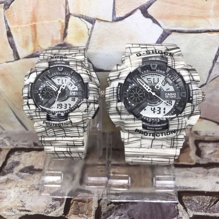 JAM TANGAN COUPLE G-SHOCK BABY-G CASIO GA-110 MOTIF - Hitam Buruan