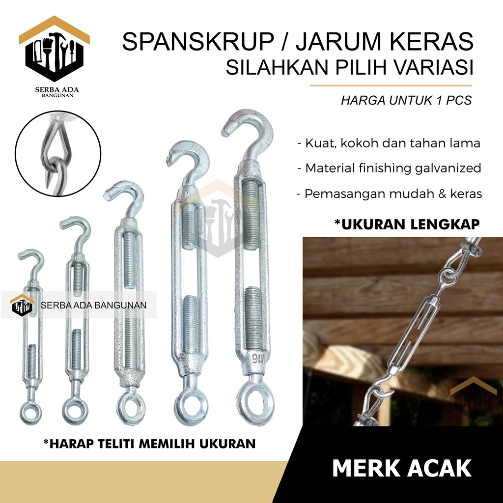 Span skrup spanskrup / jarum keras M6 M8 M10 M12 M16