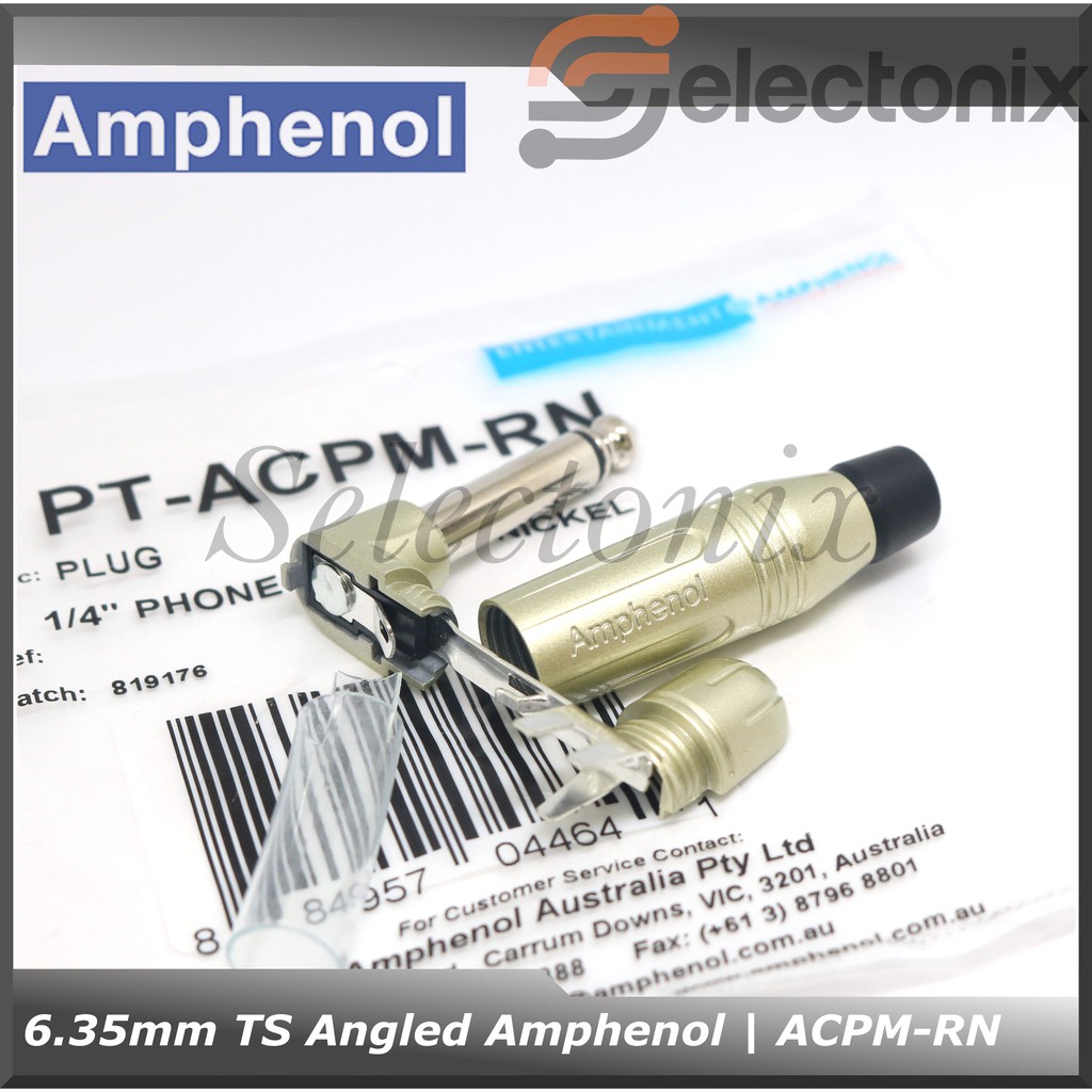 Jack Audio 1/4&quot; TS Angled | Amphenol [PT-ACPM-RN]