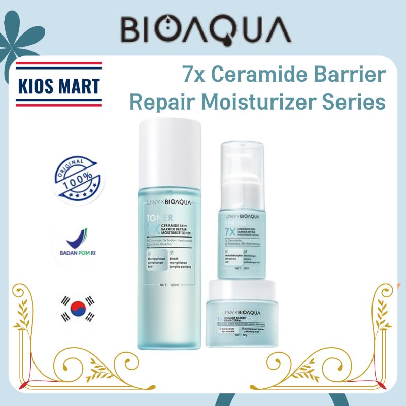 Bioaqua 7x Ceramide Skin Barrier Repair Moisturize Cream 50g / Toner 120ml / Lotion 30ml / Body Wash 500ml