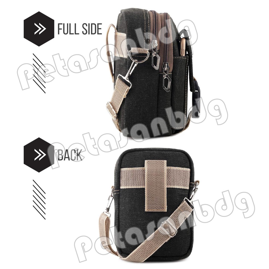 PTS -Braun Fox  Mini Dutcher Tactical Molle Canvas Waist Small Bag Military - Dark Grey