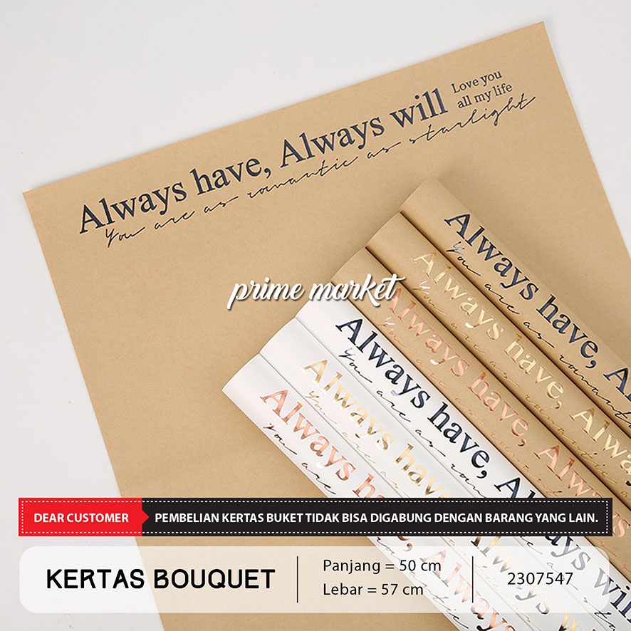 

Kertas Buket Bunga Kertas Cellophane Kertas Bunga Buket Always Have Always Will Flower Wrapping Valentine Love You (2307547)