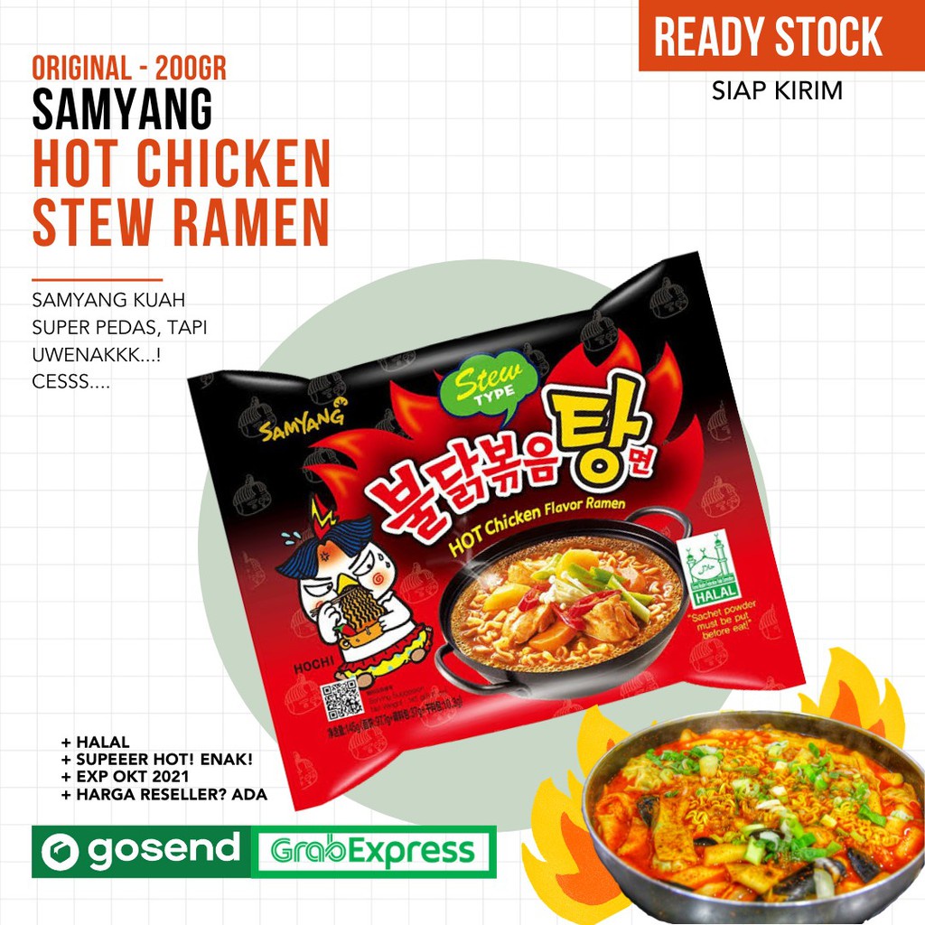 Samyang Hot Chicken Ramen, (Stew Style). SIAP KIRIM