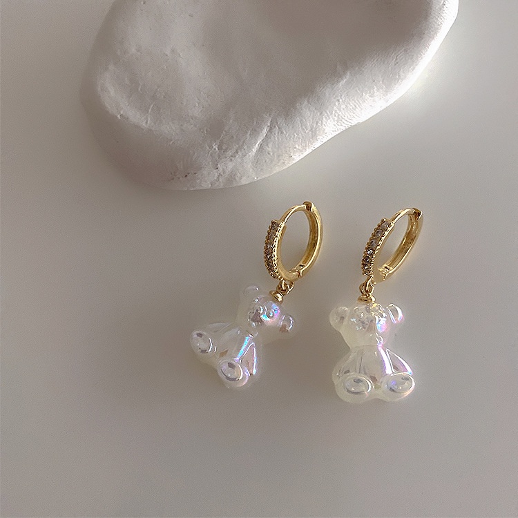 Anting Tusuk Gantung Desain Hati Hias Zircon + Mutiara Gaya Perancis / Simple Untuk Wanita 2022