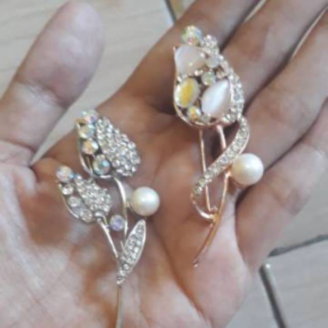 Bros mutiara air tawar lombok asli rangka silver