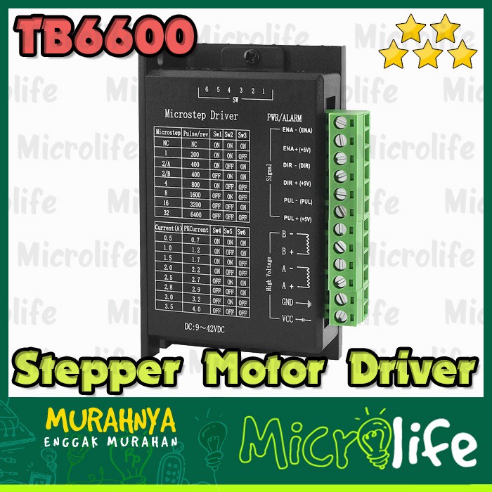 TB6600 Versi Upgrade Stepper Motor Driver Upgraded Version 4A DC 9-24V