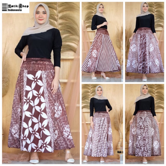 Rok Cap Cappucino Seling Kopi Susu Batik Klok Bawahan Kebaya Modern Kerja Kantoran Muslim Payung