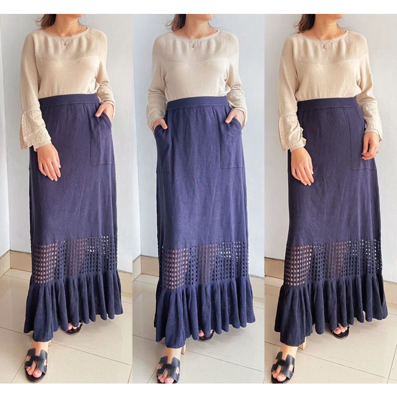 Ameli* flowy knit maxi skirt