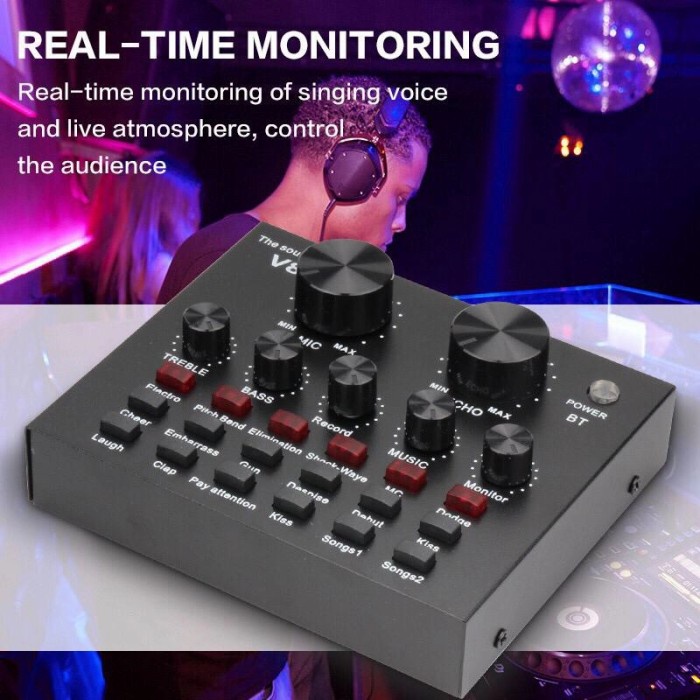SOUNDCARD V8 MIXER BLUETOOTH - SOUNDCARD V8 AUDIO USB EXTERNAL