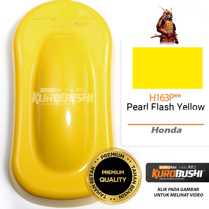 Samurai Paint Kurobushi Honda Colours Cat Semprot Pilox Pilok H163P** Pearl Flash Yellow / Kuning Lemon / Kuning Metalik (400ml)