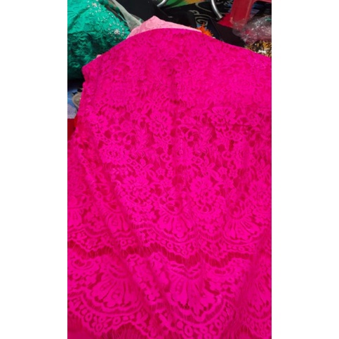 KAIN BROKAT UKURAN 2.5 x 1.5 BAHAN KEBAYA PINK PANTA BAHAN BROKAT PINK FANTA